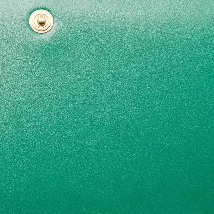 Pre Owned Dolce & Gabbana Green Leather Miss Sicily Wallet on Chain