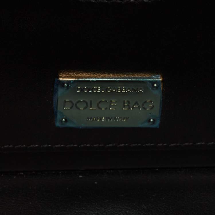 Pre Owned Dolce & Gabbana Pink/Black Embellished Leather Box L' Amore Top Handle Bag