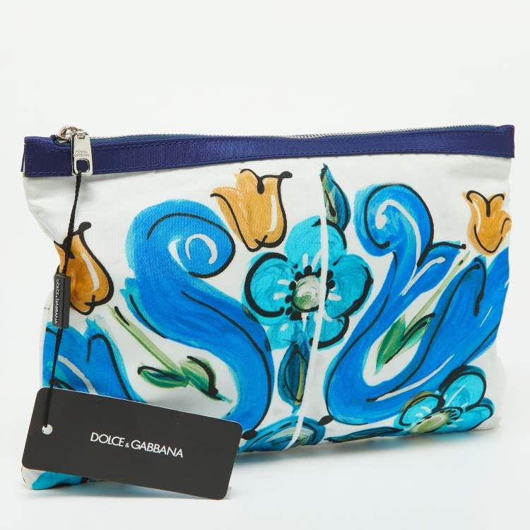 Pre Owned Dolce & Gabbana Multicolor Print Nylon Zip Pouch