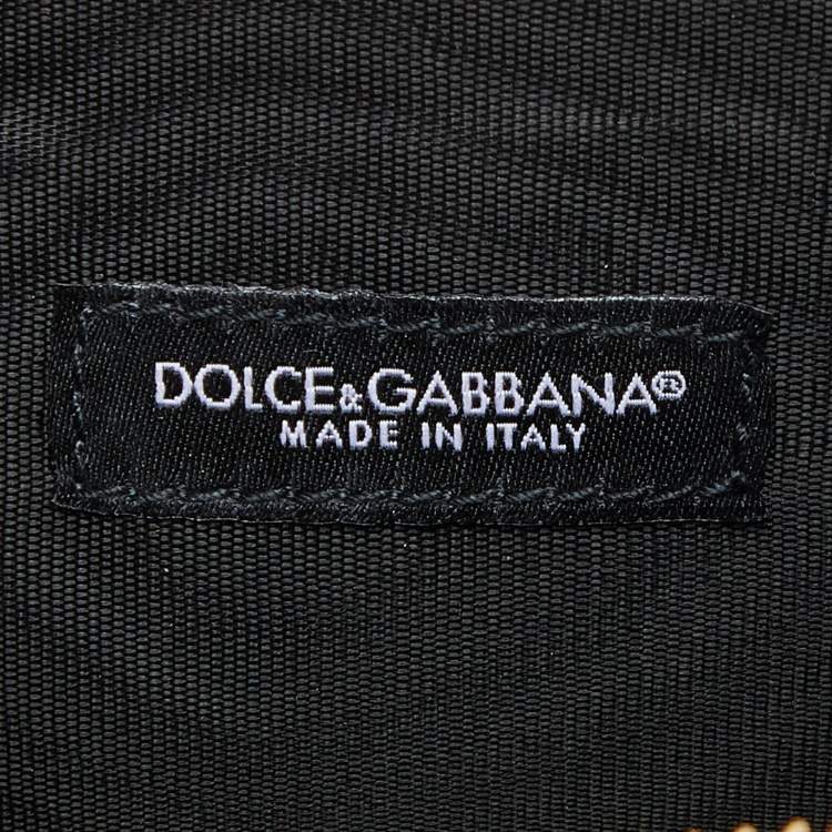 مملوكة مسبقًا Dolce & Gabbana Multicolor Carretto and Queen Print Leather Wristlet Pouch 