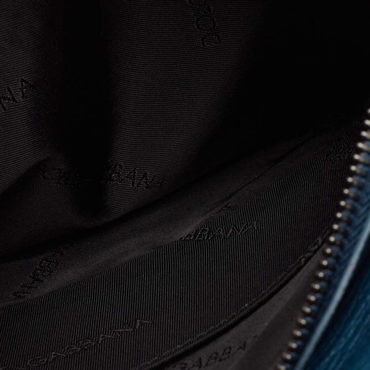 Pre Owned Dolce & Gabbana Blue Leather Oversized Clutch