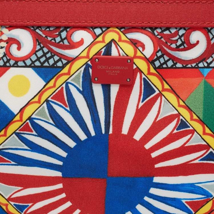 Pre Owned Dolce & Gabbana Multicolor Print Nylon Zip Pouch