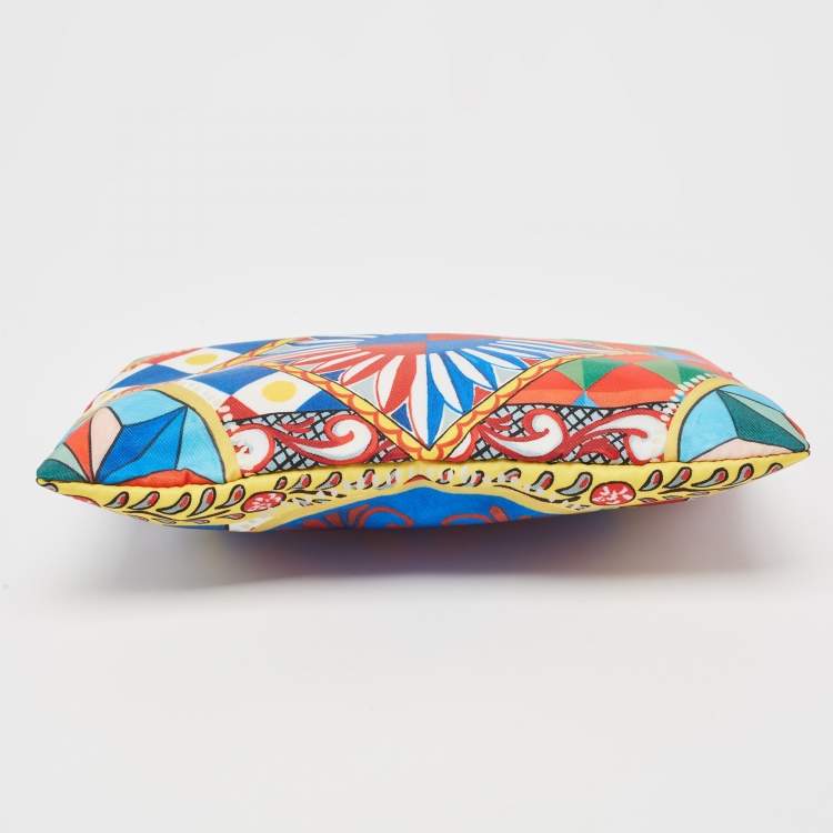 Pre Owned Dolce & Gabbana Multicolor Print Nylon Zip Pouch