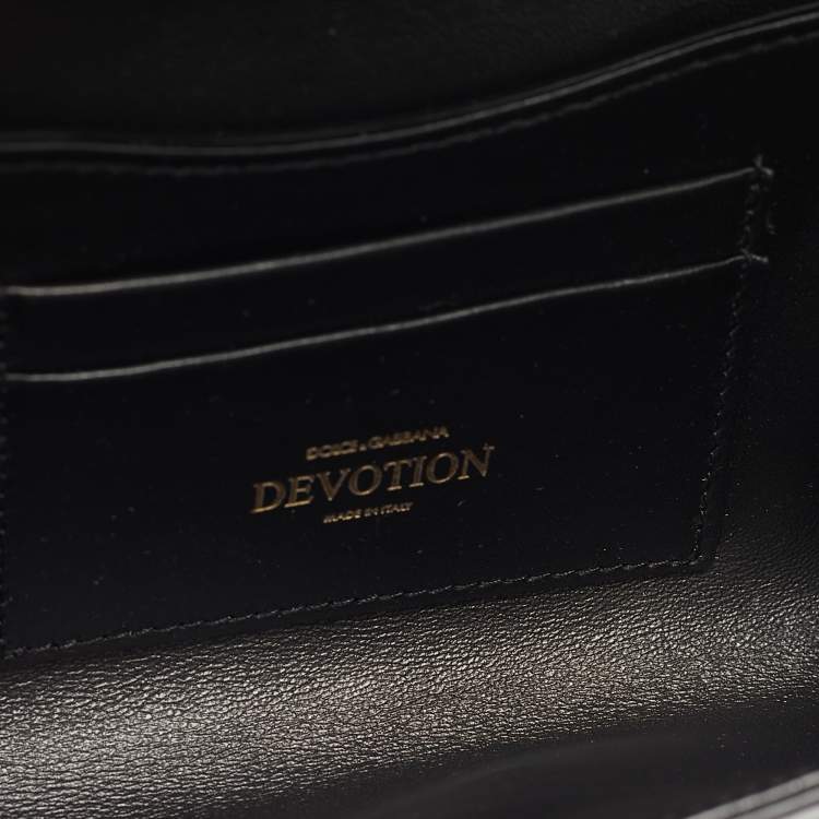 Pre Owned Dolce & Gabbana Black Leather Devotion Mordore Crossbody Bag