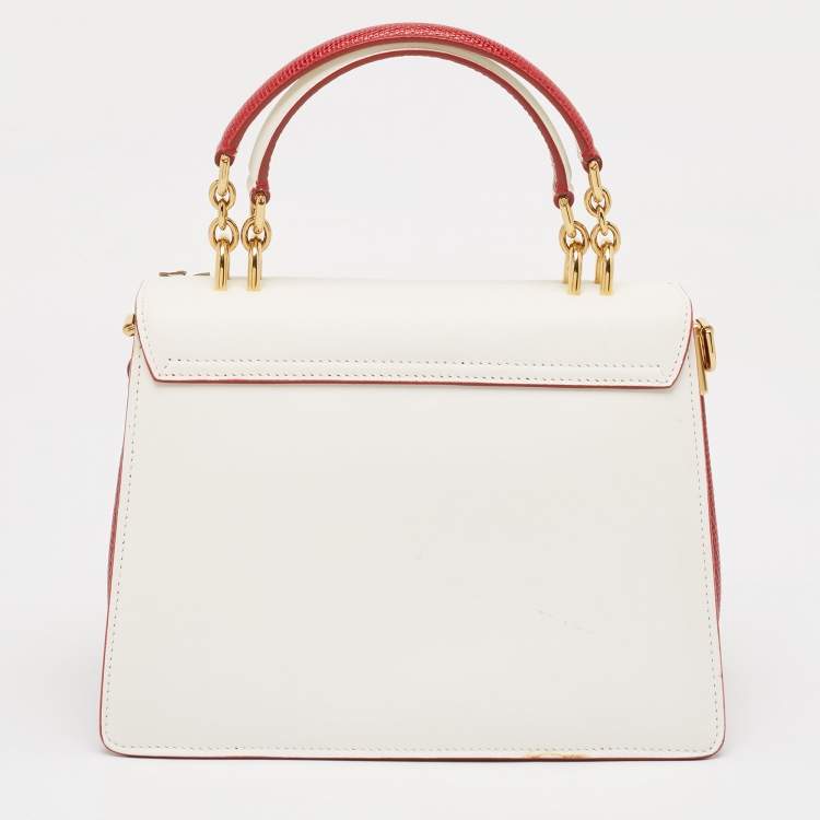 Pre Owned Dolce & Gabbana Multicolor Lizard Embossed and Leather Embellished Welcome Top Handle Bag