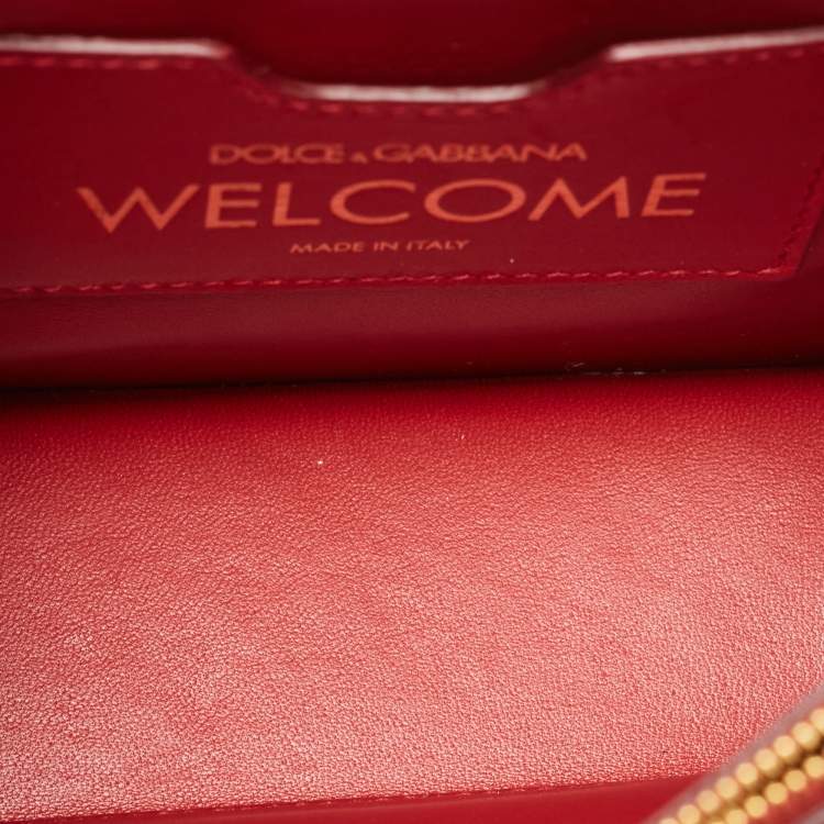 Pre Owned Dolce & Gabbana Multicolor Lizard Embossed and Leather Embellished Welcome Top Handle Bag