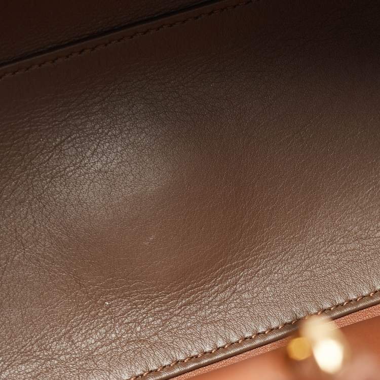 Pre Owned Dolce & Gabbana Brown Leather Mini Sicily 62 Tote 