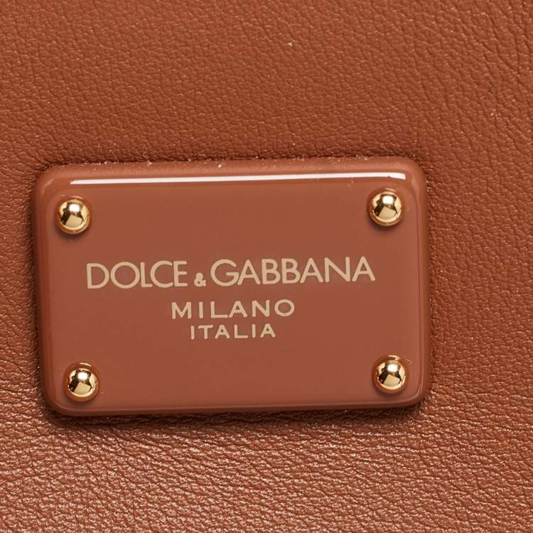 Pre Owned Dolce & Gabbana Brown Leather Mini Sicily 62 Tote 