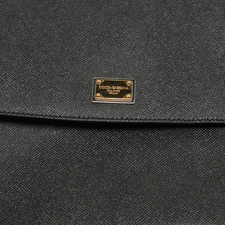 Pre Owned Dolce & Gabbana Black Leather Large Miss Sicily Top Handle Bag