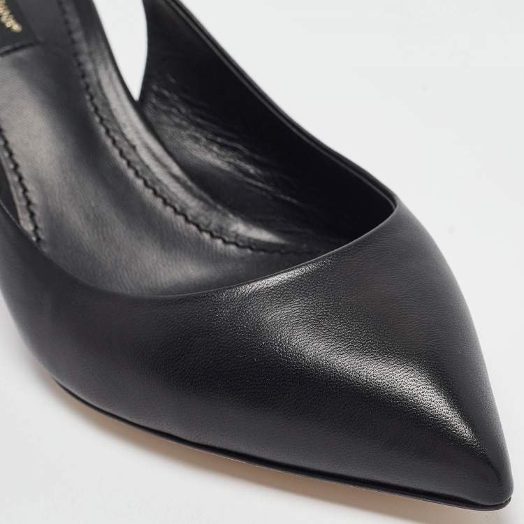 Pre Owned Dolce & Gabbana Black Leather Slingback Pumps Size 38