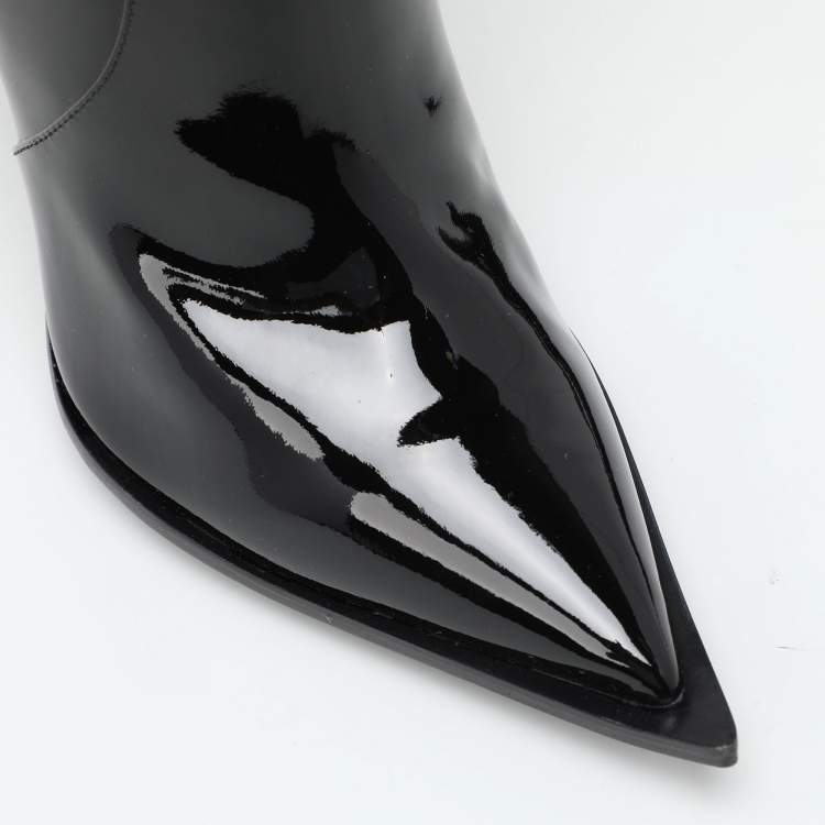 Pre Owned Dolce & Gabbana Black Patent Leather Thigh High Boots Size 36