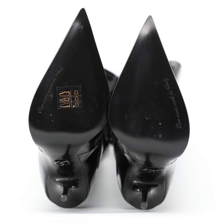 Pre Owned Dolce & Gabbana Black Patent Leather Thigh High Boots Size 36