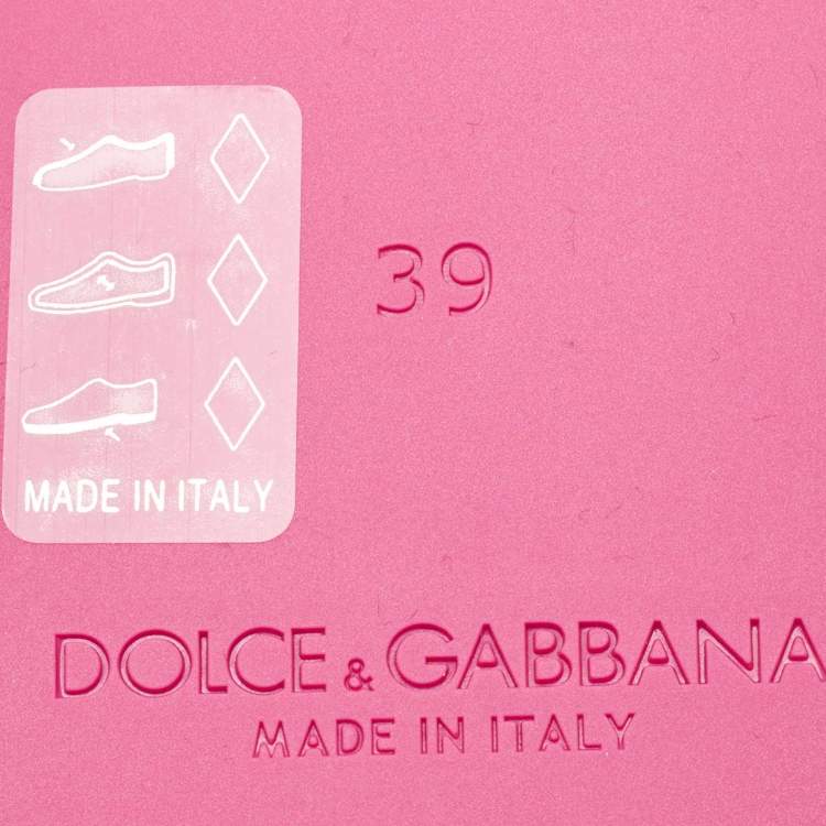 Pre Owned Dolce & Gabbana Pink Rubber DG Cut Out Slides Size 39