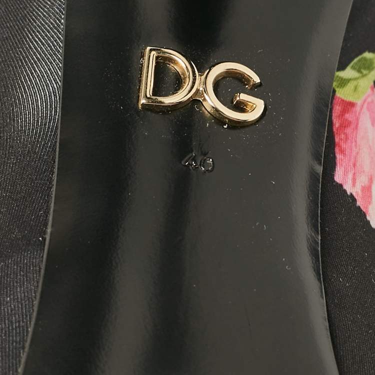 Pre Owned Dolce & Gabbana Multicolor Stretch Fabric Flower Embraided Boots Size 40