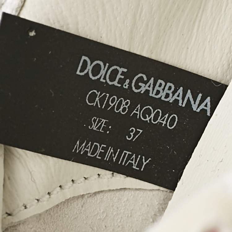 Pre Owned Dolce & Gabbana White/Pink Leather and Suede Daymaster Low Top Sneakers Size 37