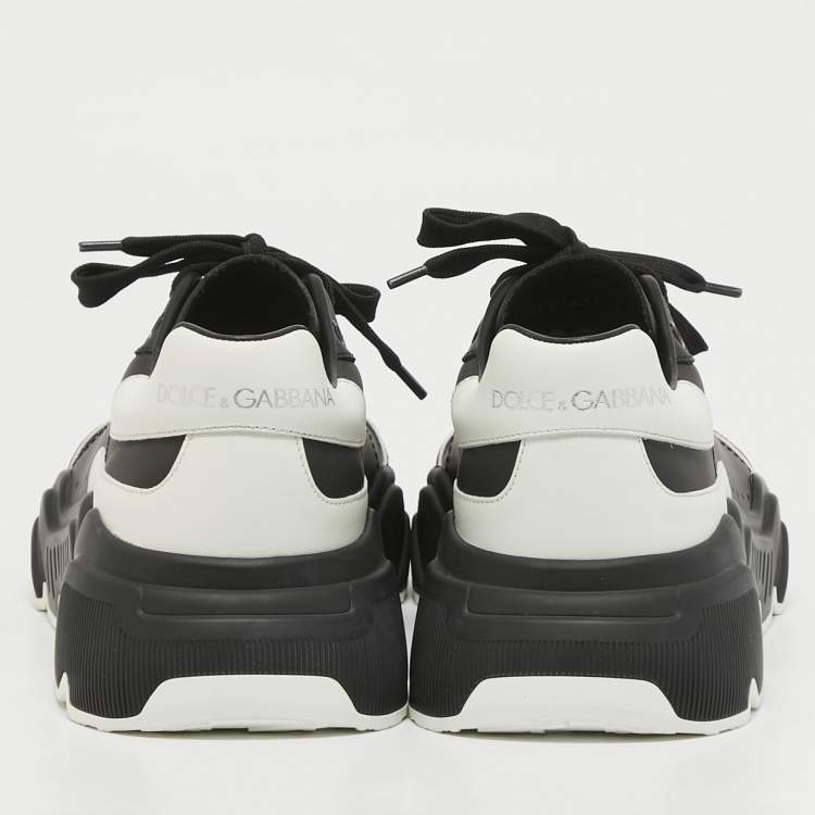 Pre Owned Dolce & Gabbana Black/White Leather Daymaster Low Top Sneakers Size 40