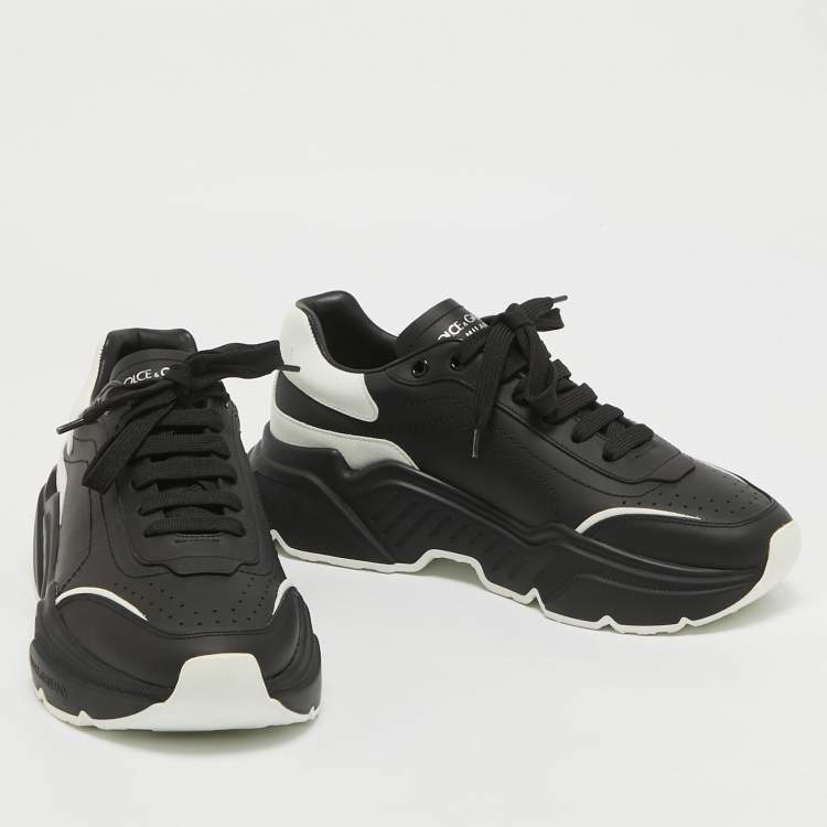 Pre Owned Dolce & Gabbana Black/White Leather Daymaster Low Top Sneakers Size 40