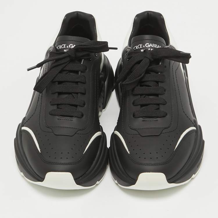 Pre Owned Dolce & Gabbana Black/White Leather Daymaster Low Top Sneakers Size 40