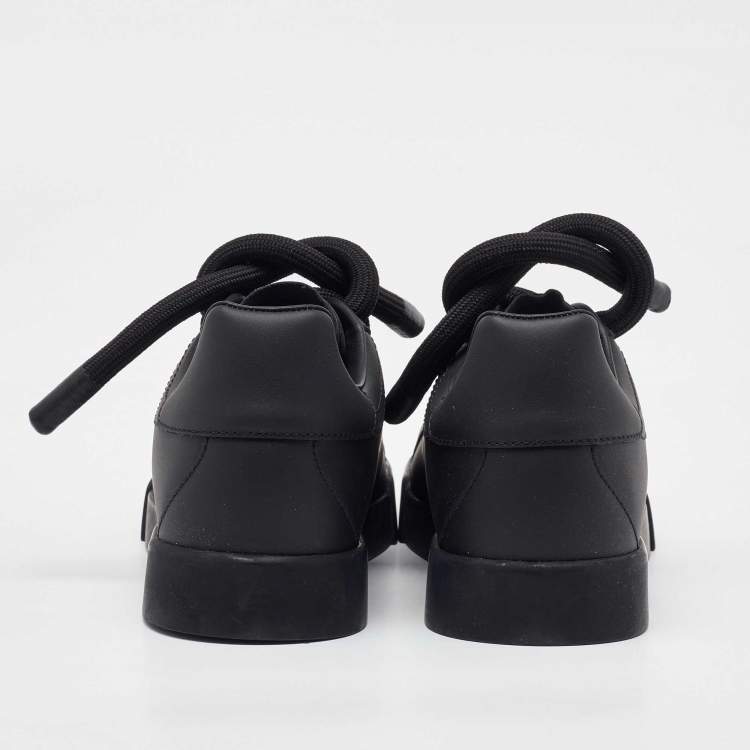 Pre Owned Dolce & Gabbana Black Leather Low Top Sneakers Size 39