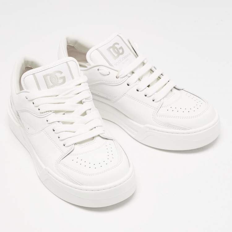 Pre Owned Dolce & Gabbana White Leather Roma Sneakers Size 38