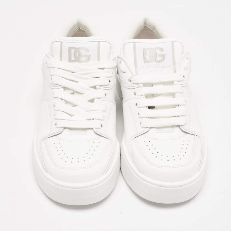 Pre Owned Dolce & Gabbana White Leather Roma Sneakers Size 38