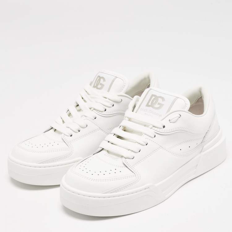 Pre Owned Dolce & Gabbana White Leather Roma Sneakers Size 38