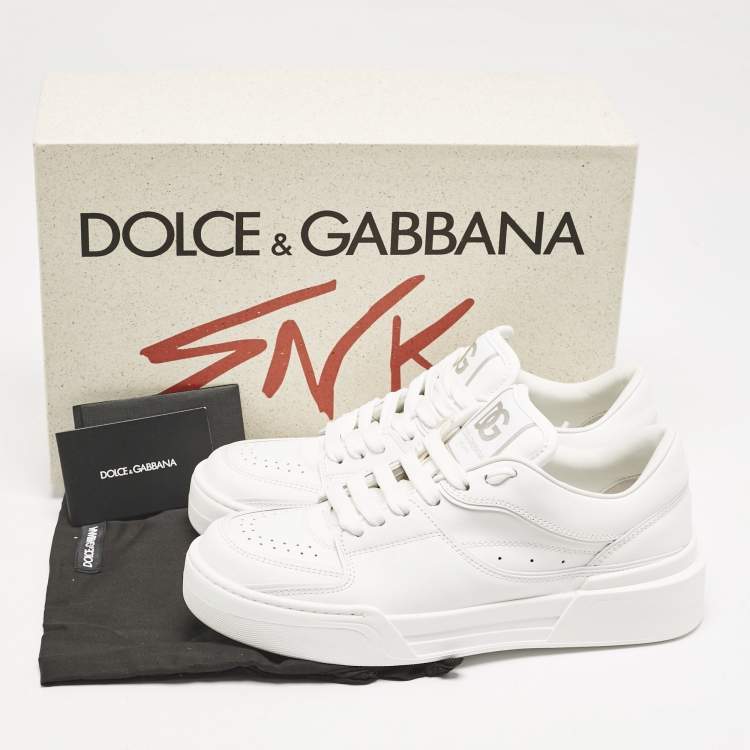 Pre Owned Dolce & Gabbana White Leather Roma Sneakers Size 38