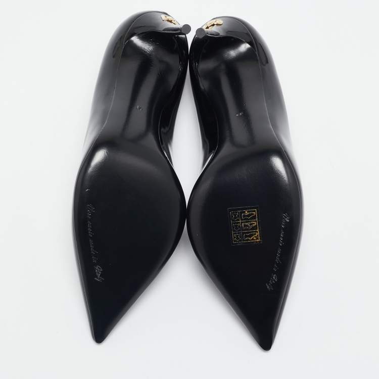 Pre Owned Dolce & Gabbana Black Patent Leather Pointed Toe Pumps Size 38