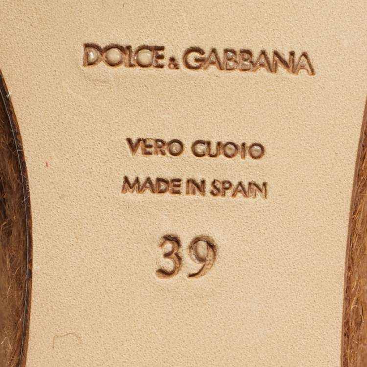 Pre Owned Dolce & Gabbana Multicolor Brocade Fabric Espadrille Wedge Sandals Size 39