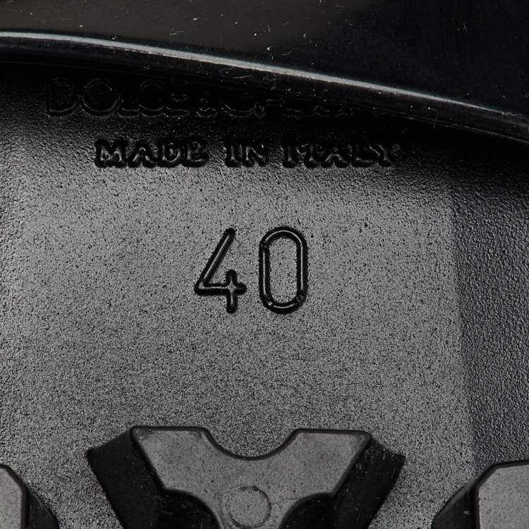 Pre Owned Dolce & Gabbana Brown/Black Leopard Print Rubber Ankle Rain Boots Size 40