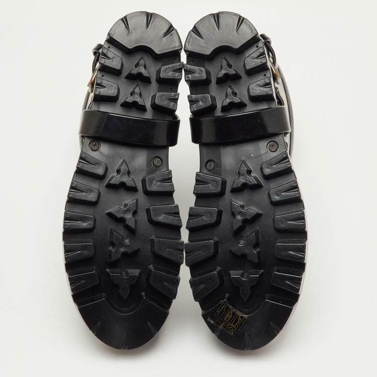 Pre Owned Dolce & Gabbana Brown/Black Leopard Print Rubber Ankle Rain Boots Size 40