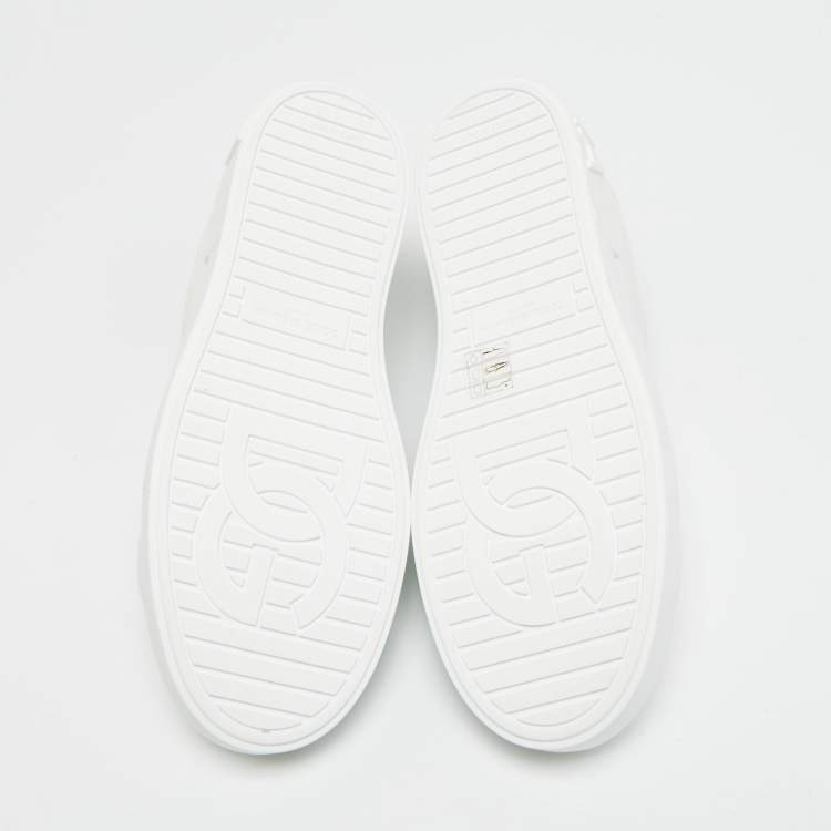 Pre Owned Dolce & Gabbana Portofino Size 40 White Leather Low Top Sneakers