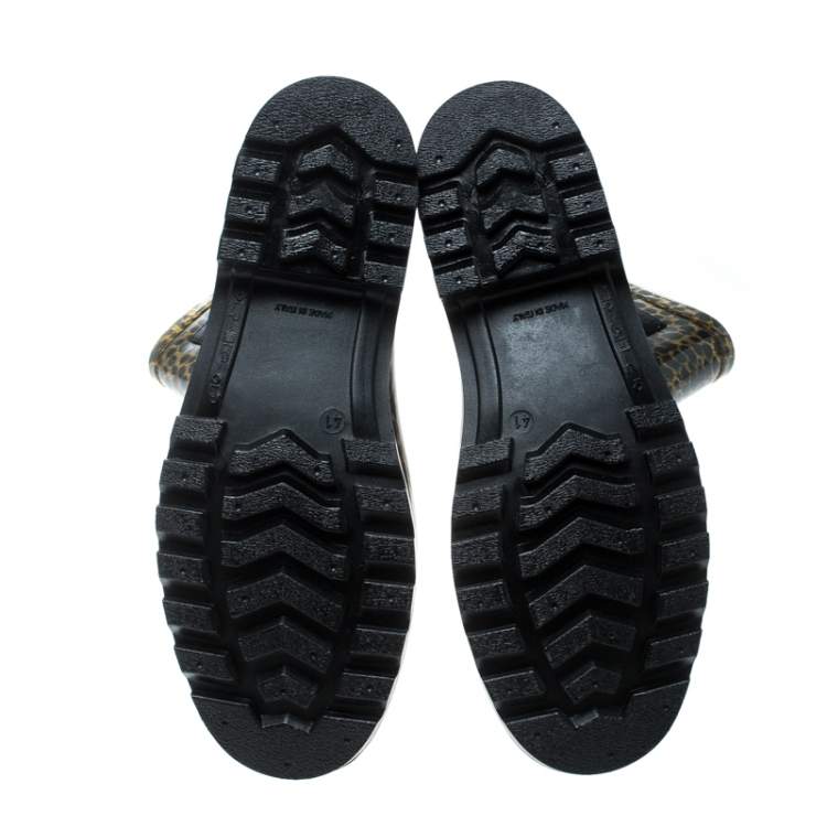 Pre Owned Dolce & Gabbana Animal Print Rubber Boots Size 41