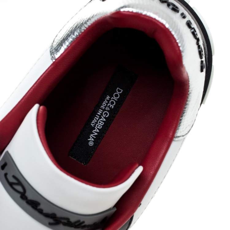 مملوكة مسبقًا Dolce & Gabbana Multicolor Leather Portofino Heart Print Low Top Sneakers Size 36.5