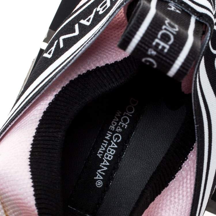 Pre Owned Dolce & Gabbana Pink Floral Stretch Fabric Sorrento Slip-On Sneakers Size 37