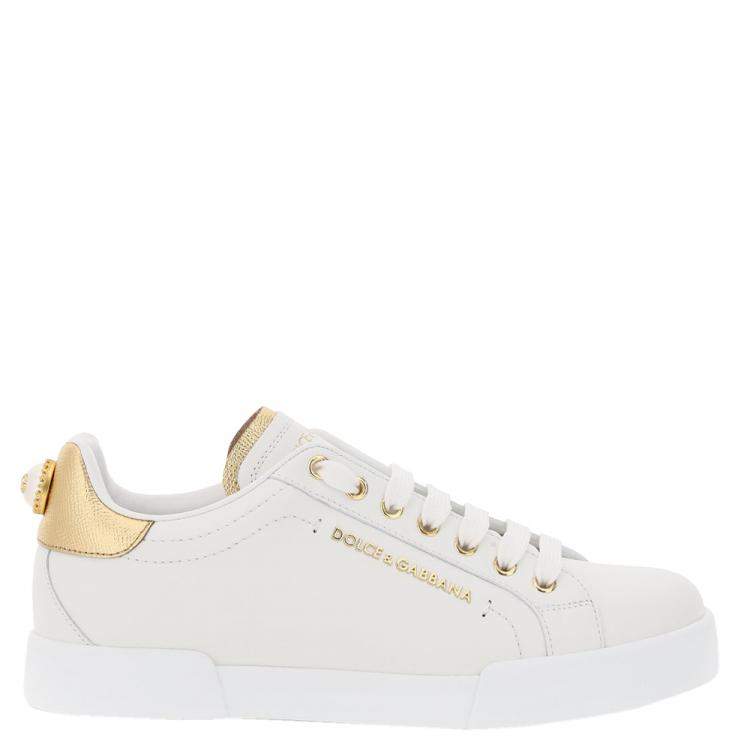Pre Owned Dolce & Gabbana White Portofino Sneaker Size 38