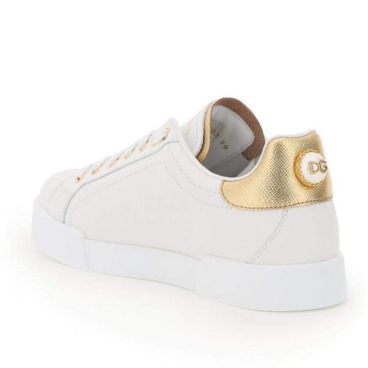 Pre Owned Dolce & Gabbana White Portofino Sneaker Size 38
