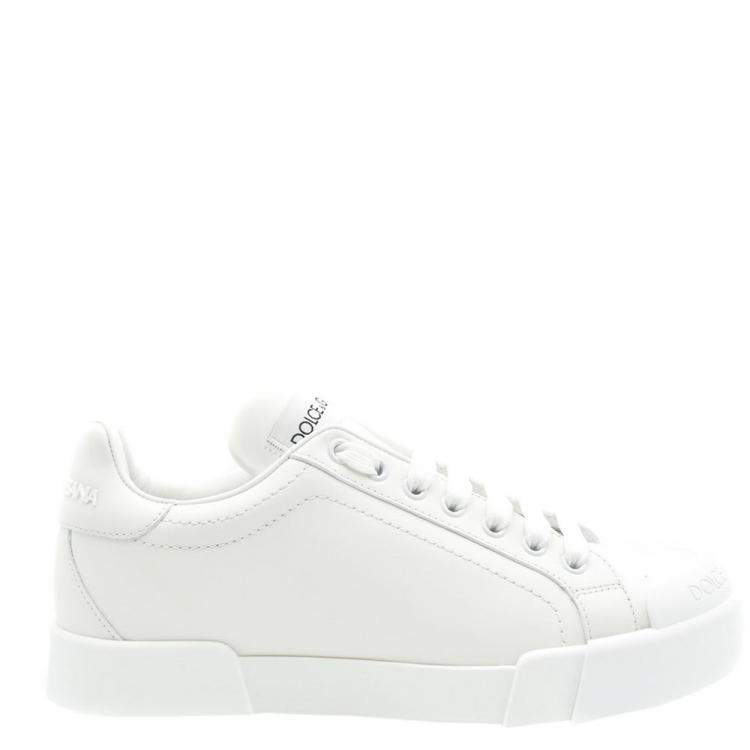 �مملوكة مسبقًا Dolce & Gabbana White Portofino Sneakers Size 38.5