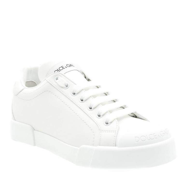 مملوكة مسبقًا Dolce & Gabbana White Portofino Sneakers Size 38.5