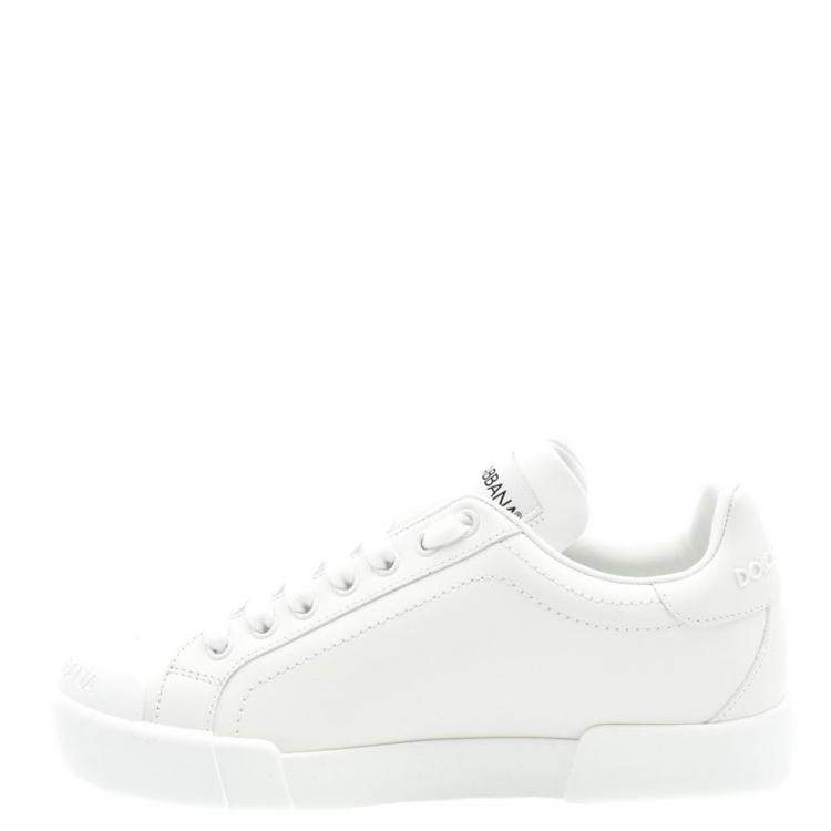 مملوكة مسبقًا Dolce & Gabbana White Portofino Sneakers Size 38.5