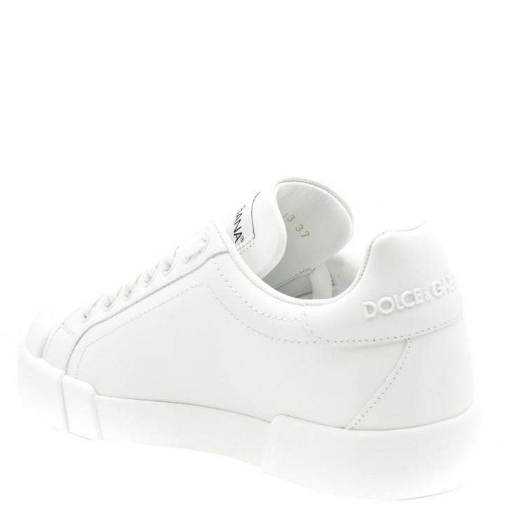 مملوكة مسبقًا Dolce & Gabbana White Portofino Sneakers Size 38.5