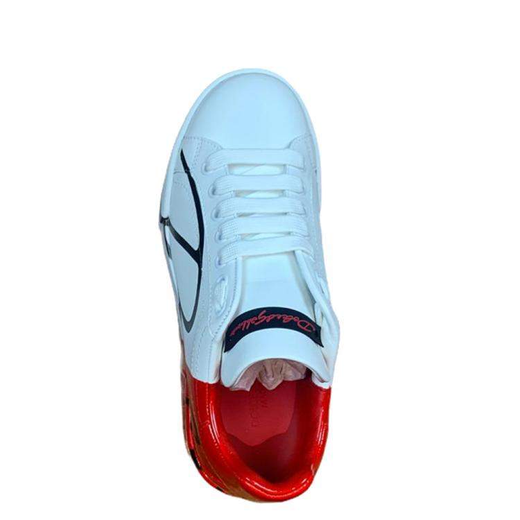 مملوكة مسبقًا Dolce & Gabbana Red Portofino Sneakers Size EU 36