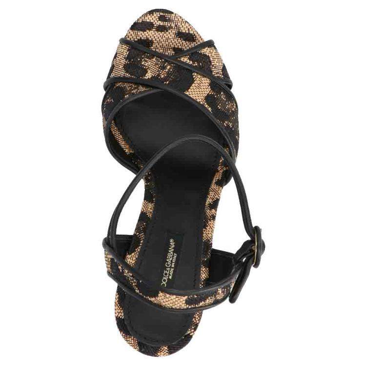 Dolce & Gabbana Leopard Print Wedge Heel Sandals Size EU 38 Dolce & Gabbana  | TLC