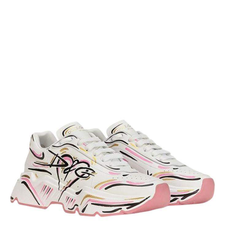 مملوكة مسبقًا Dolce & Gabbana Multicolor Hand Painted Daymaster Sneakers Size EU 37