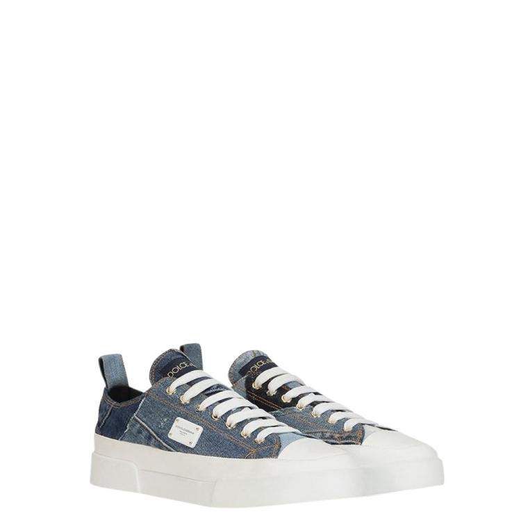 Dolce & Gabbana Blue Patchwork Denim Portofino Sneakers Size EU 40 Dolce &  Gabbana | TLC