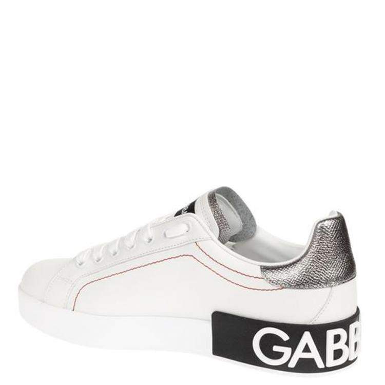 Pre Owned Dolce & Gabbana White Portofino Sneakers Size EU 40