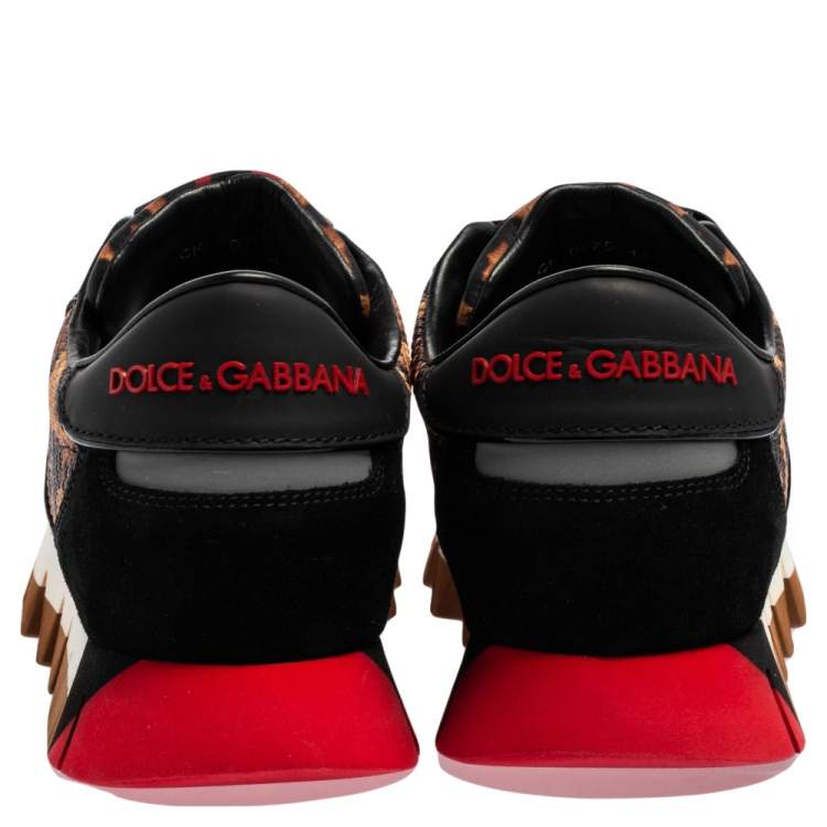 مملوكة مسبقًا Dolce & Gabbana Multicolor Leather And Suede Leopard Print Low Top Sneakers Size 40