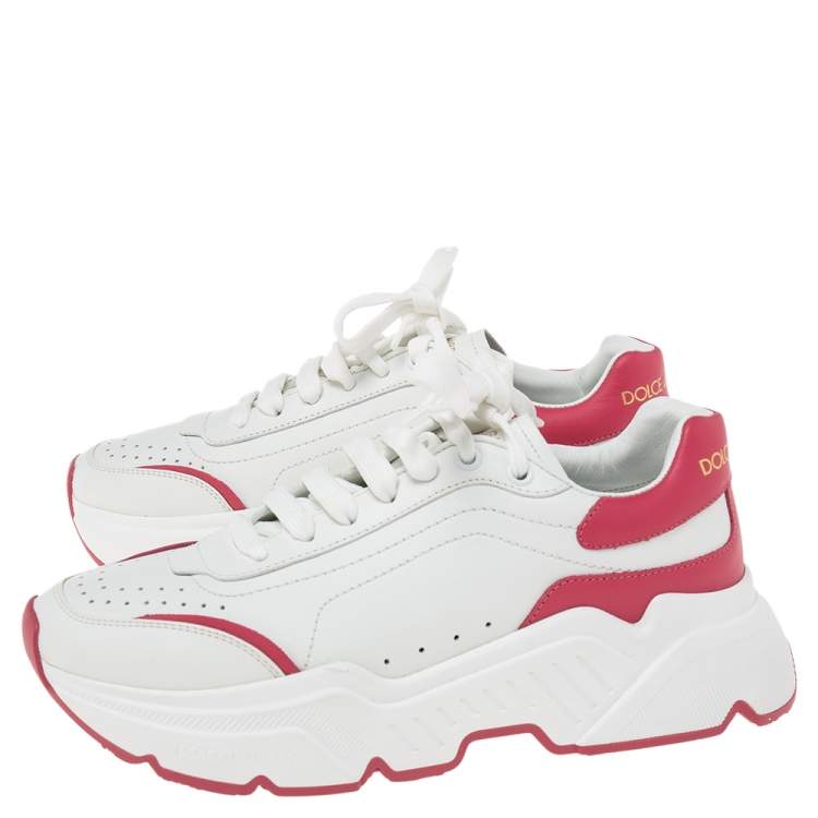 Pre Owned Dolce & Gabbana White Leather Daymaster Sneakers Size 38