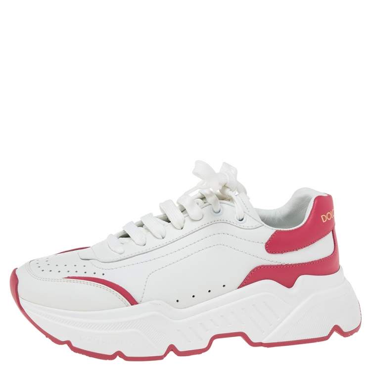 Pre Owned Dolce & Gabbana White Leather Daymaster Sneakers Size 38