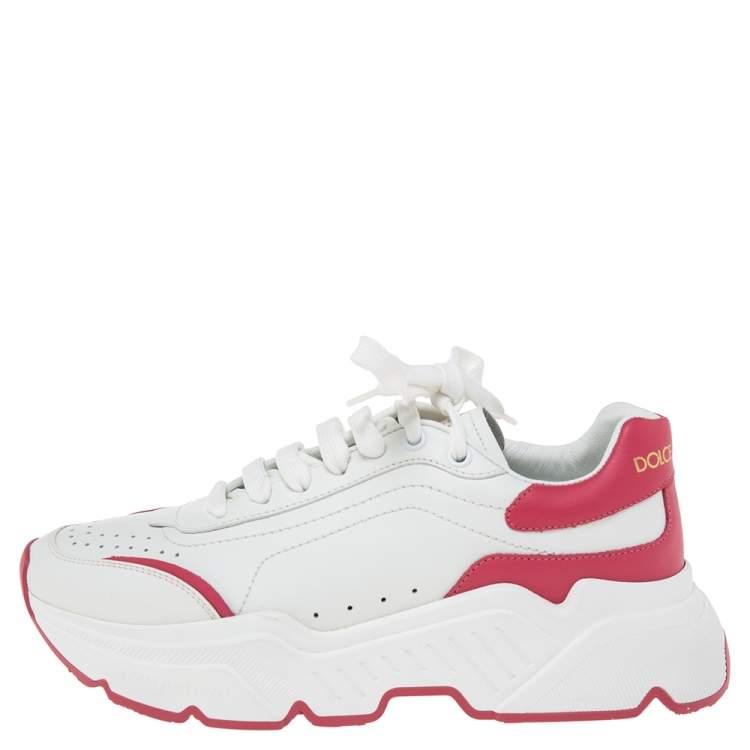 Pre Owned Dolce & Gabbana White Leather Daymaster Sneakers Size 38